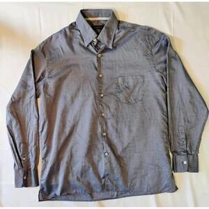 Men’s Canali Blue Patterned Dress Shirt XL